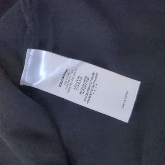 VOLCOM | knit black, orange, teal sweater, crew neck, long sleeve, size small - Picture 5 of 7